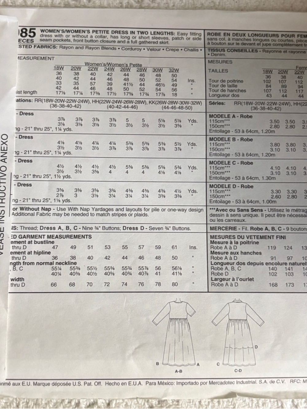 Easy McCalls Woman Style Pattern 2985 KK for Women’s Dress - Picture 3 of 3